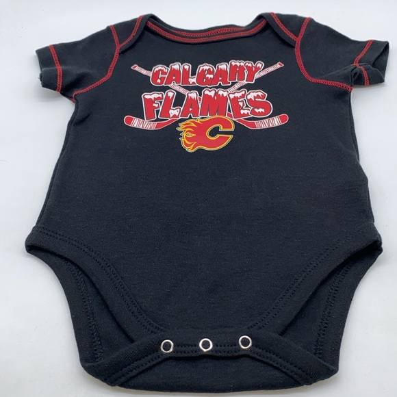Calgary Flames NHL Hockey Team Infant Baby Bodysuit Size 3-6 Months - Picture 7 of 8